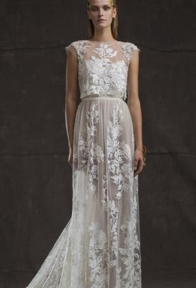 Дизайнерское свадебное платье с цветами